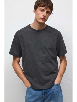 H&M - Men Grey Regular Fit Waffled T-Shirt