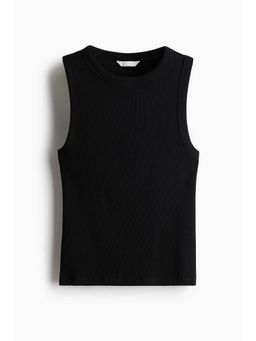 H&M - Women Black Ribbed Vest Top