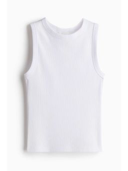 H&M - Women White Ribbed Vest Top