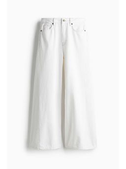 H&M - Women White Super Wide High Jeans