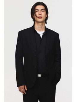H&M - Men Black Slim Fit Single-Breasted Jacket