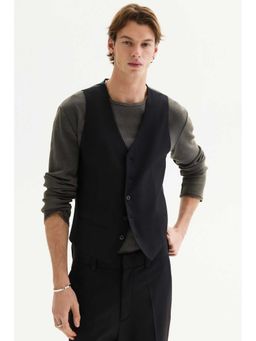 H&M - Men Black Slim Fit Suit Waistcoat