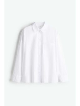 H&M - Women White Oversized Linen-Blend Shirt