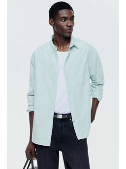 H&M - Men Green Regular Fit Oxford Shirt