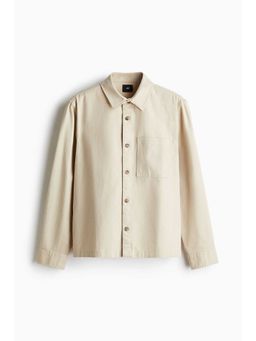 H&M - Men Beige Regular Fit Cotton Twill Overshirt