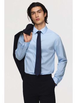 H&M - Men Blue Slim Fit Stretch Shirt