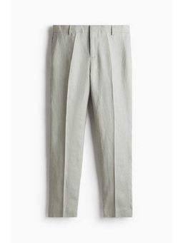 H&M - Men Green Slim Fit Linen Suit Trousers