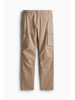 H&M - Men Beige Slim Fit Ripstop Cargo Trousers