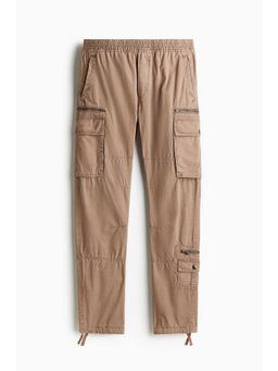 H&M - Men Beige Regular Fit Twill Cargo Trousers
