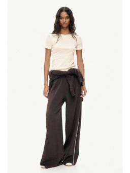 H&M - Women Beige Ribbed T-shirt