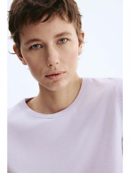 H&M - Women Lavender Fine-Knit T-Shirt
