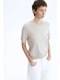 H&M - Women Grey Fine-Knit T-Shirt