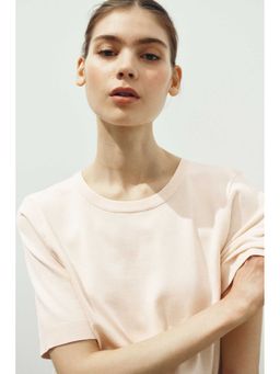 H&M - Women Cream Fine-Knit T-Shirt