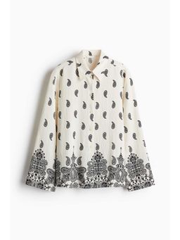 H&M - Women White Patterned Twill Shirt