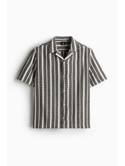 H&M - Men Blue Regular Fit Textu Resort Shirt