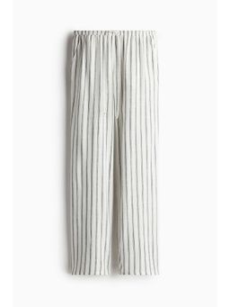 H&M - Women White Straight Drawstring Trousers