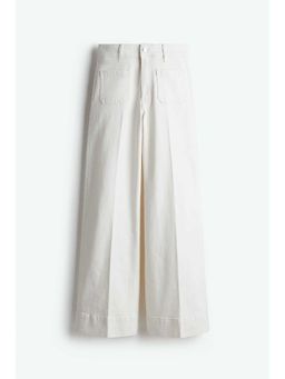 H&M - Women White Wide High Jeans