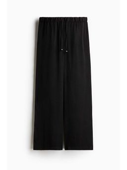 H&M - Women Black Wide Drawstring Trousers