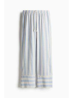 H&M - Women Blue Straight Drawstring Trousers