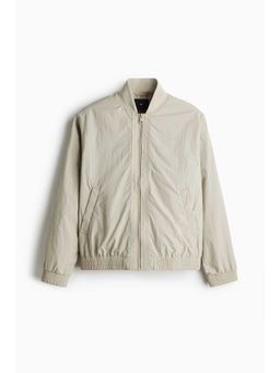 H&M - Men Beige Regular Fit Nylon Bomber Jacket