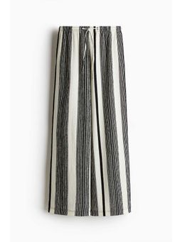 H&M - Women White Textu Jersey Drawstring Trousers