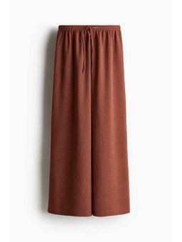 H&M - Women Brown Textured Jersey Drawstring Trousers