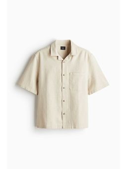 H&M - Men Beige Regular Fit Textu Resort Shirt