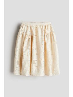 H&M - Girls Beige Jacquard-Weave Skirt