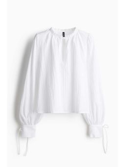 H&M - Women White Tie-Detail Cotton Blouse
