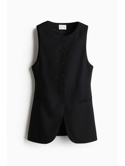 H&M - Women Black Long Suit Waistcoat