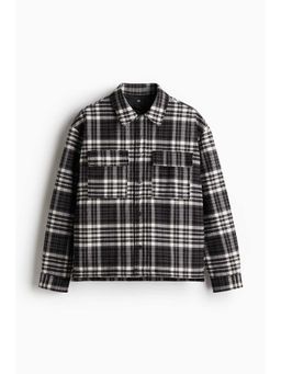 H&M - Men Grey Oversized Fit Flannel Overshirt