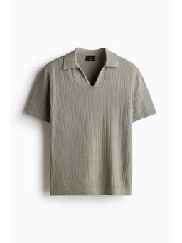 H&M - Men Green Regular Fit Pima Cotton Polo Shirt