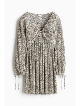 H&M - Women Beige Plisse Dress