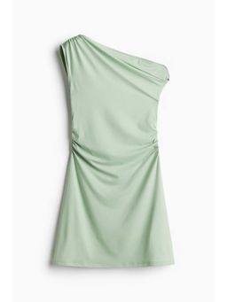 H&M - Women Green Twist-Detail One-Shoulder Dress