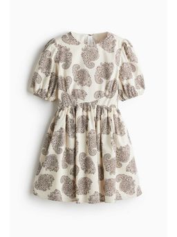 H&M - Women Beige Open-Back Cotton Dress