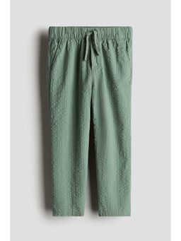 H&M - Boys Green Cotton Seersucker Trousers