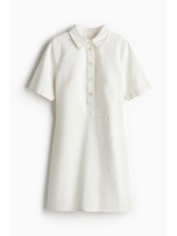 H&M - Women White Colla Denim Dress