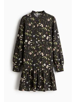 H&M - Women Black Patterned Viscose Dress
