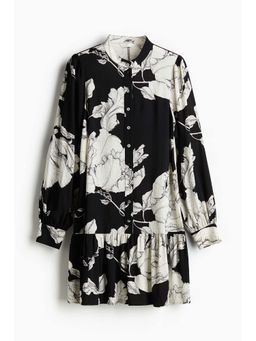H&M - Women Black Patterned Viscose Dress