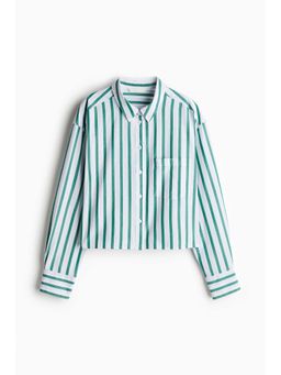 H&M - Women Green Short Poplin Shirt