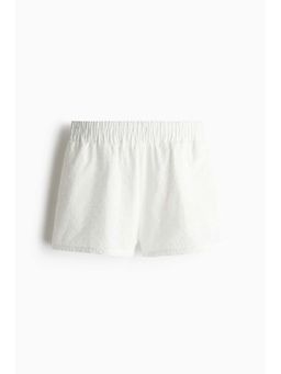 H&M - Women White High-Waisted Broderie Anglaise Shorts