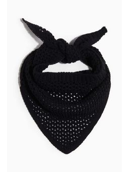 H&M - Men Black Pointelle-Knit Scarf (85x30)