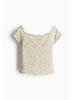 H&M - Women Beige Textu Jersey Top