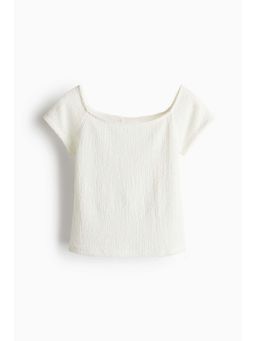 H&M - Women White Textu Jersey Top