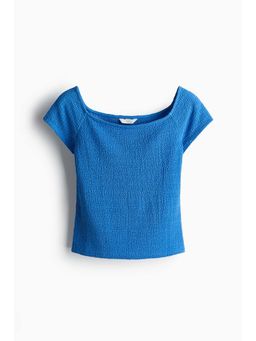 H&M - Women Blue Textu Jersey Top