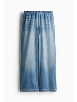 H&M - Women Blue Denim Drawstring Trousers