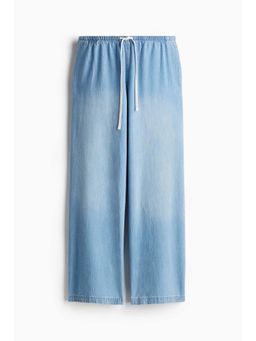 H&M - Women Blue Denim Drawstring Trousers
