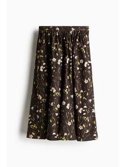 H&M - Women Black Flared Poplin Skirt