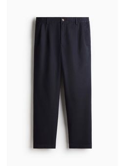 H&M - Men Blue Regular Fit Lyocell-Blend Trousers