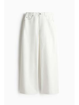 H&M - Women White Wide High Jeans